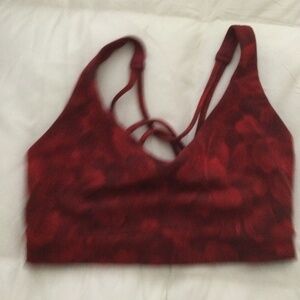 Strappy Patterned Sports Bra Size Small